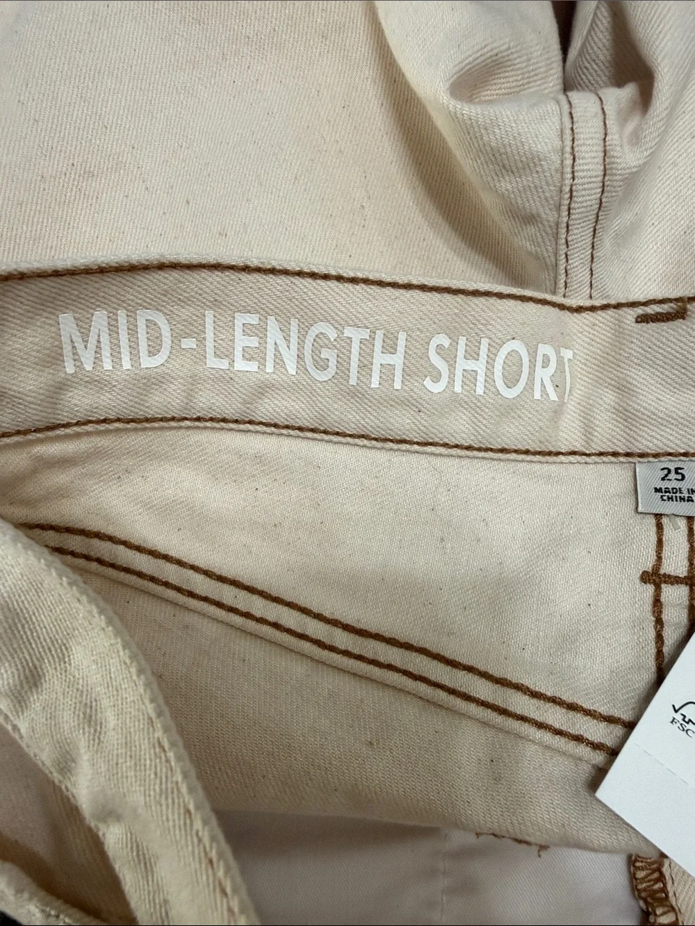 NWT J. Crew Midlength denim short in ecru Size 25
